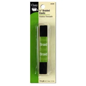 1/2-inch Braided Elastic Black