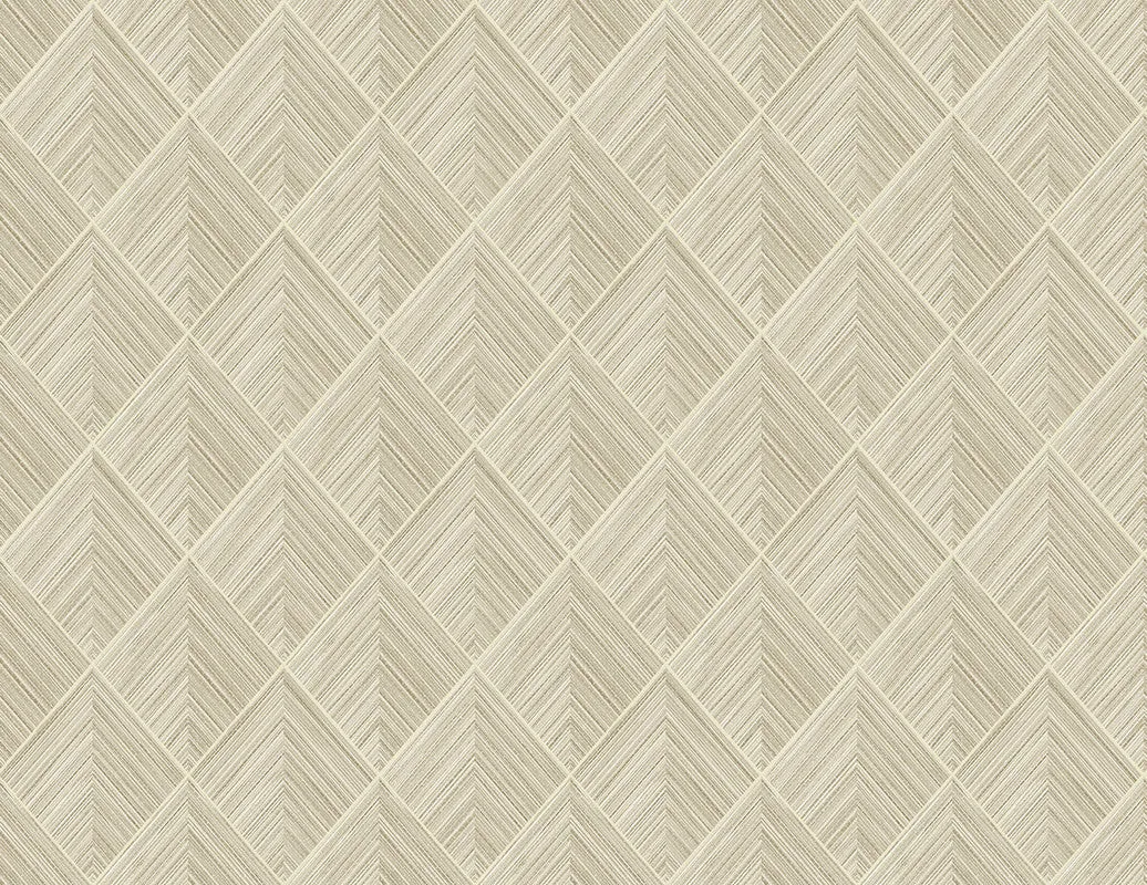 3D Pyramid Faux Grasscloth Wallpaper in Cream