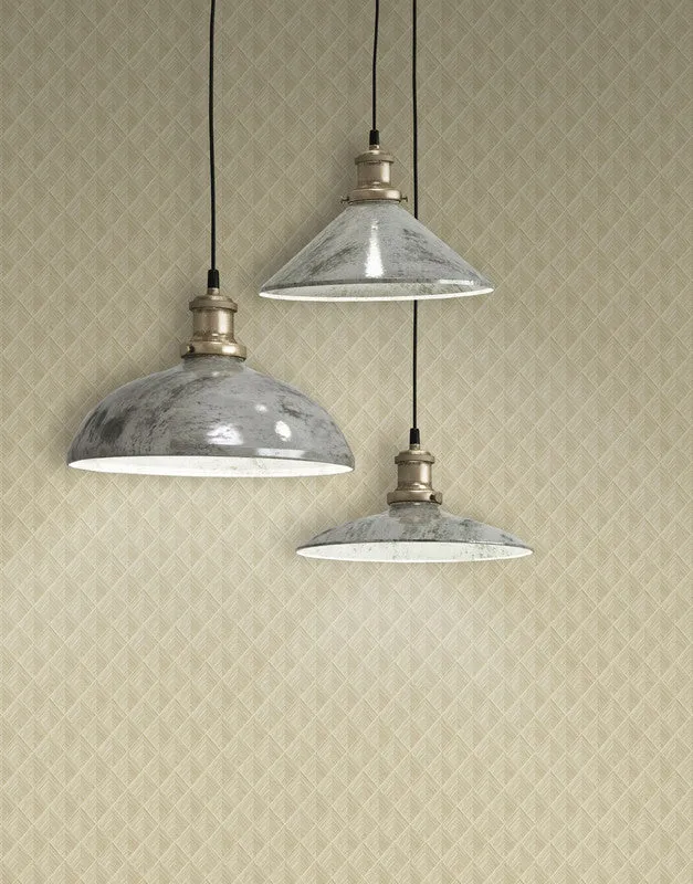 3D Pyramid Faux Grasscloth Wallpaper in Cream