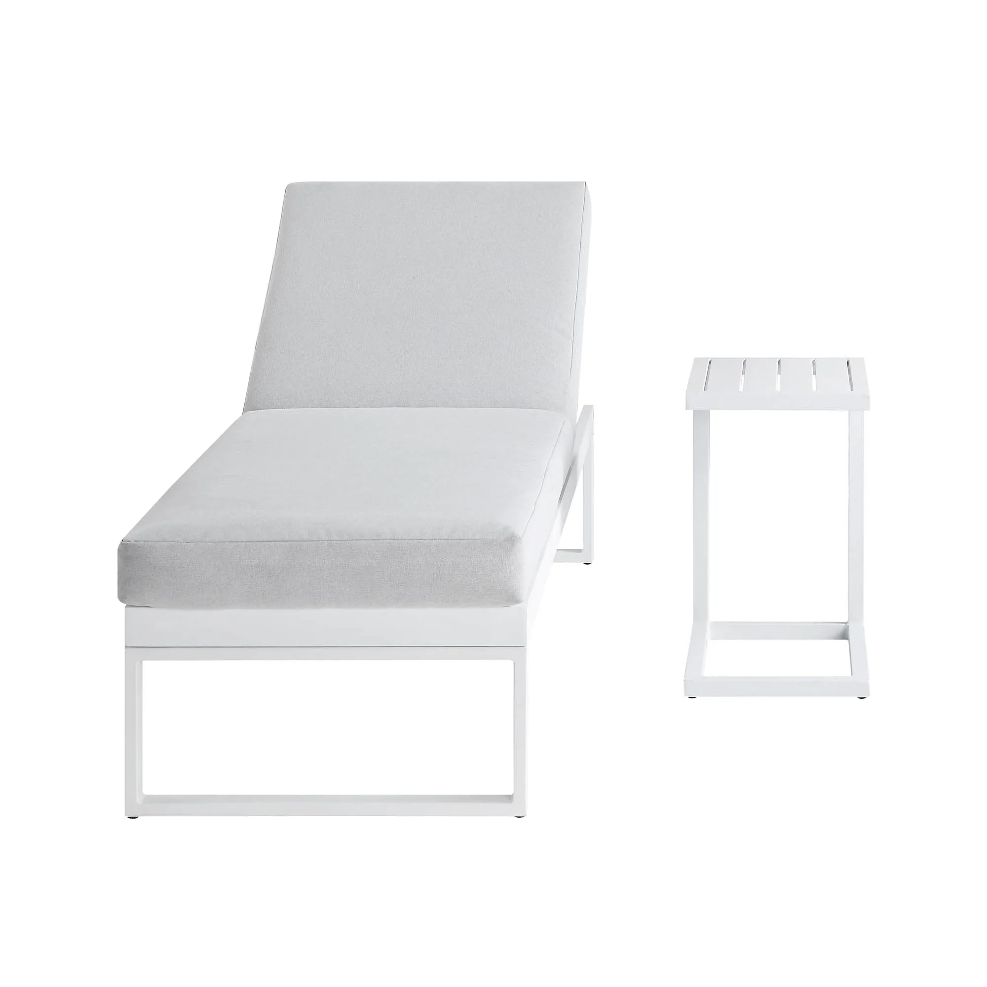 Albany Aluminium Sun Lounger, White