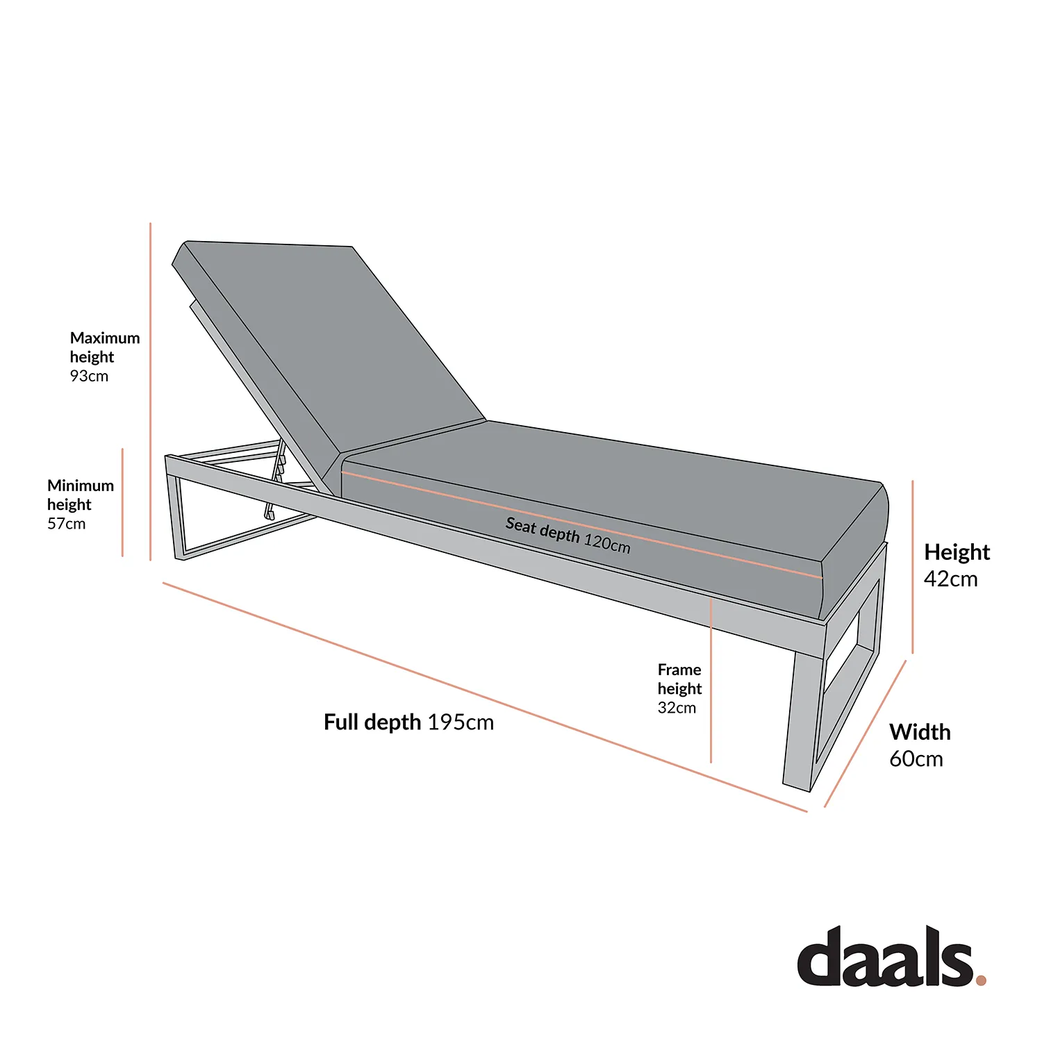 Albany Aluminium Sun Lounger, White