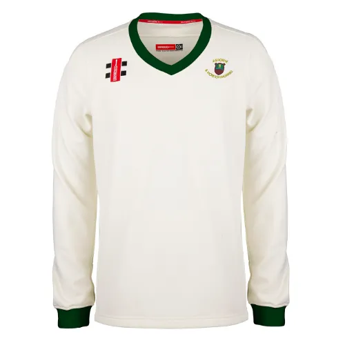 Ashorne and Moreton Morrell CC Adult's Ivory / Green Pro Performance Match Sweater