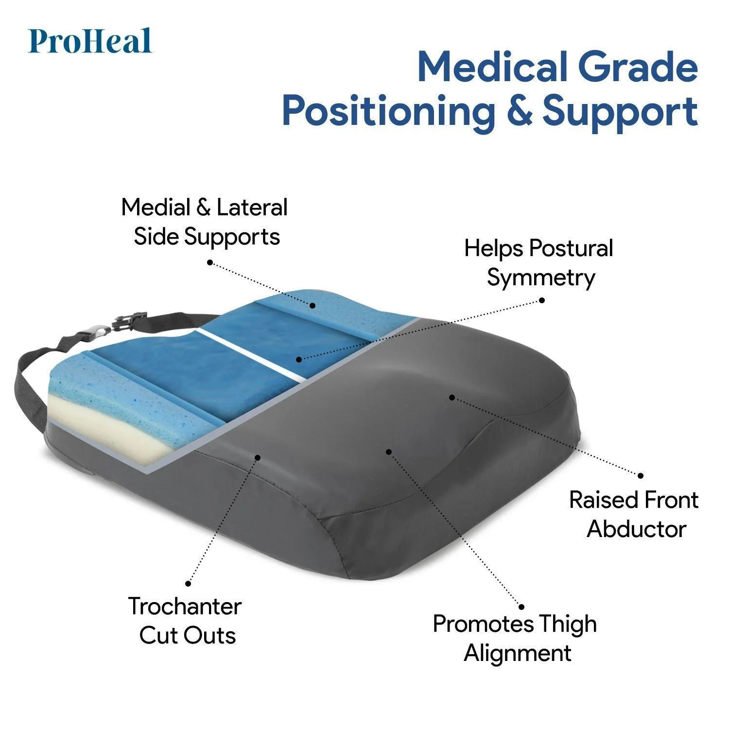 Bariatric Wheelchair Seat Cushion with Gel Infused Memory Foam