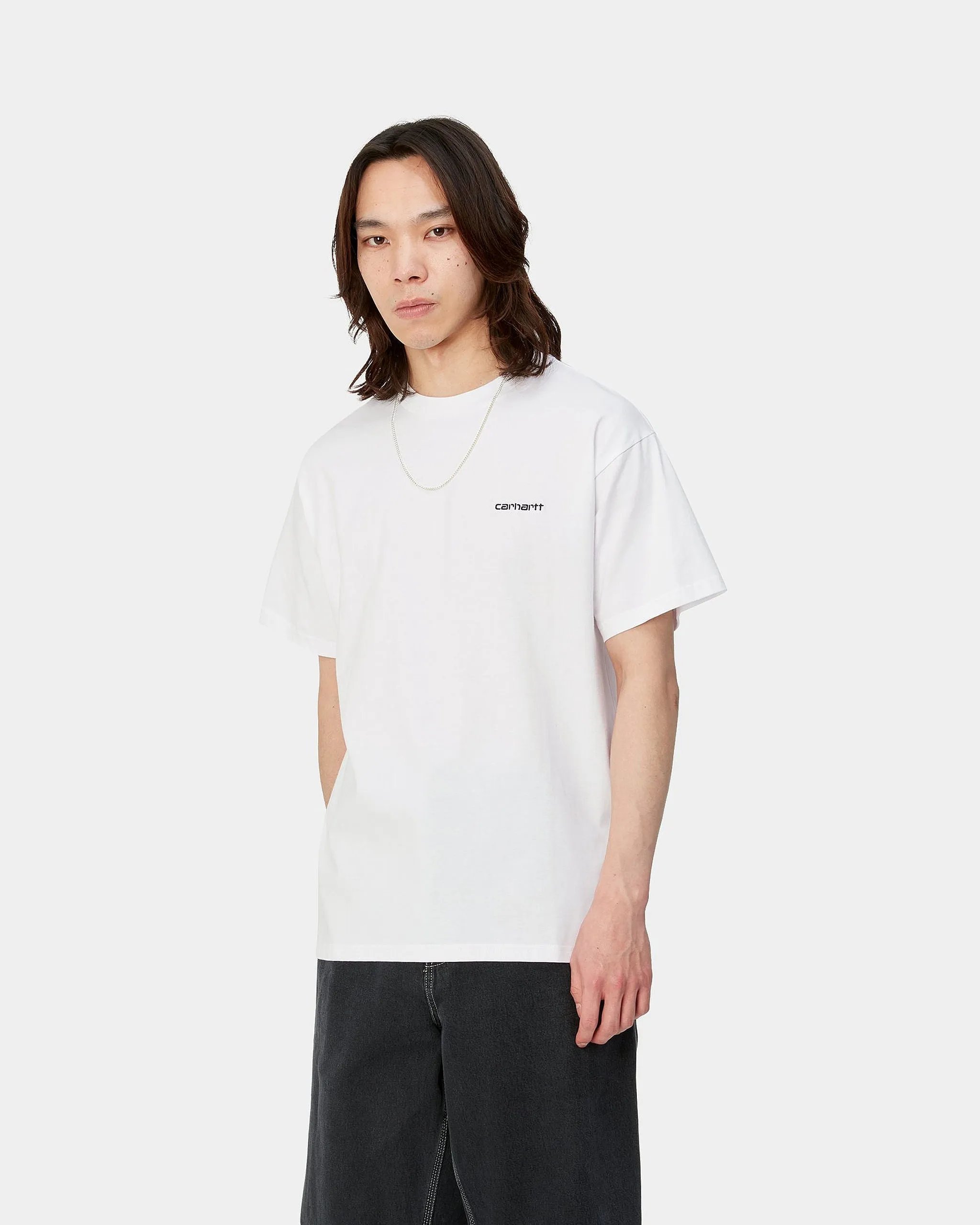 Carhartt WIP S/S Script Embroidery Tee - White / Black