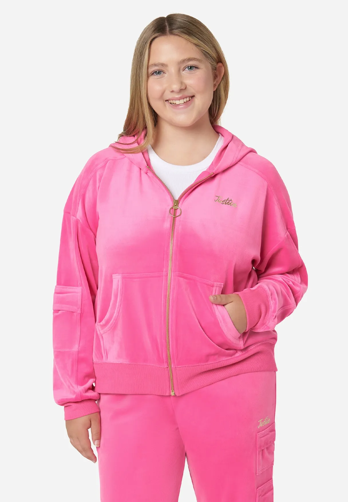 Comfy-Cute Velour Cargo Hoodie