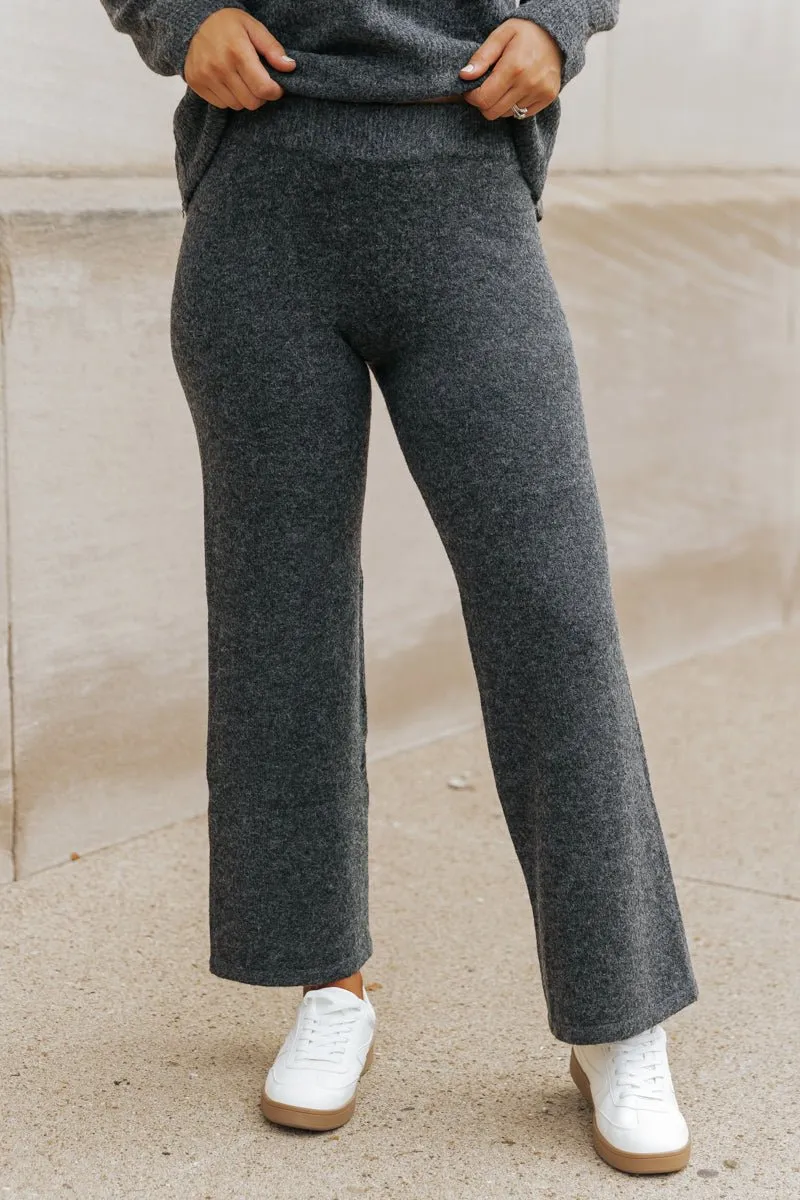 Comfy Lounge Sweater Pants - Charcoal