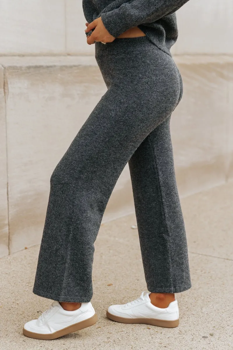 Comfy Lounge Sweater Pants - Charcoal