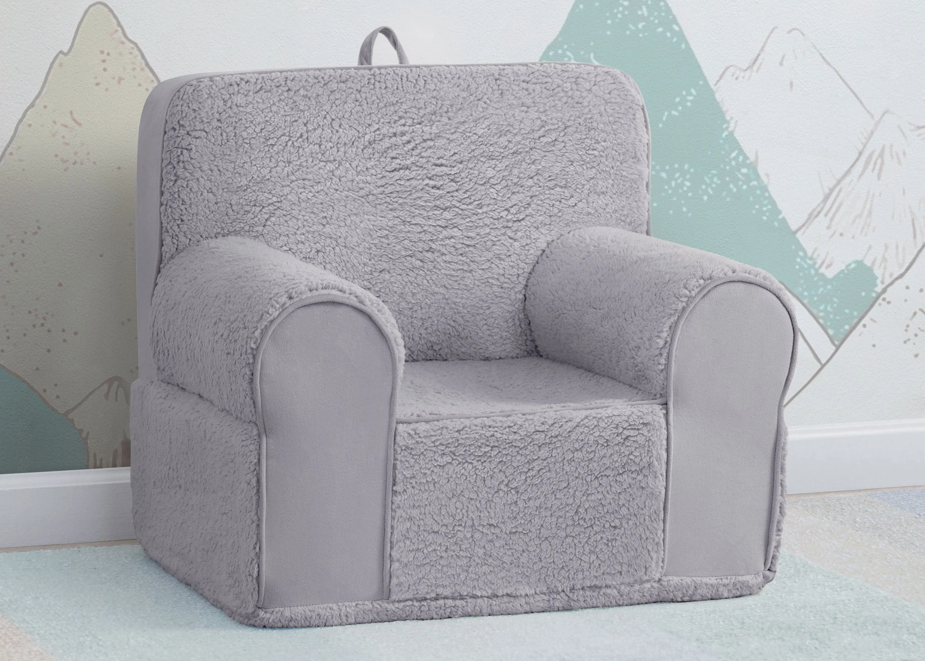 Deluxe Cozee Sherpa and Suede Chair for Kids