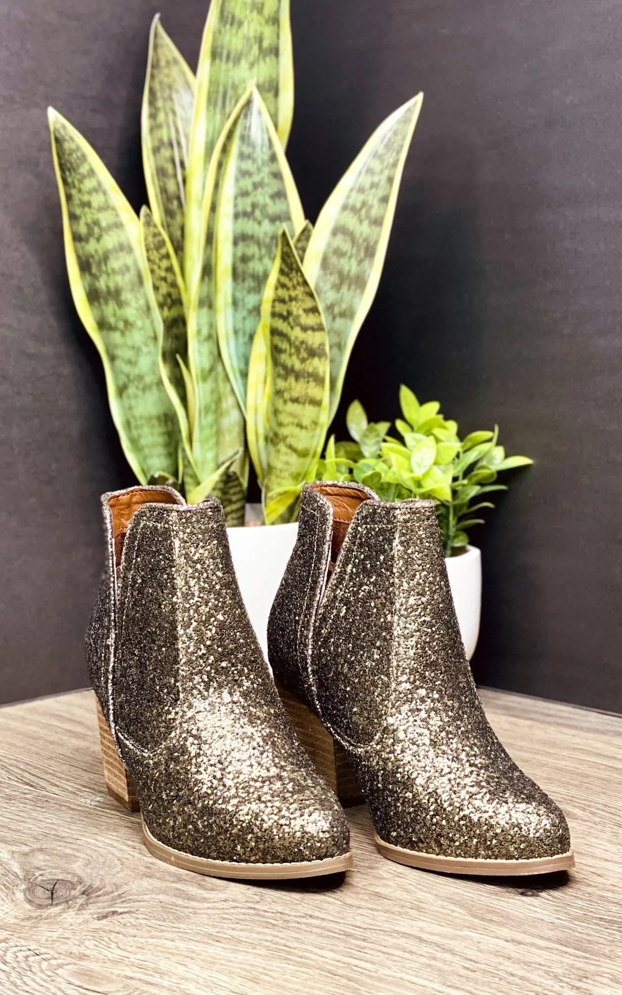 Fiera Booties in Bronze by Not Rated