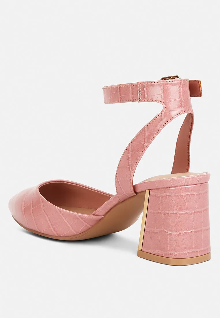 Hyatt Metallic Sling Block Heel Sandals