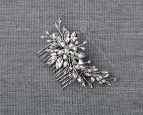 Marquise Spray Bridal Comb with Pearls