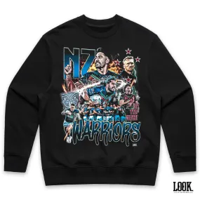 NZ Warriors '24' LOOK. Graphic Crew Sweater