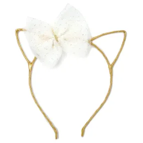 oh baby! Kitty Headband Gold - Ivory Glinda Bow