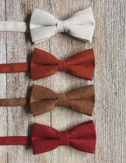 Skinny Caramel Suspenders with Ivory Bow Tie