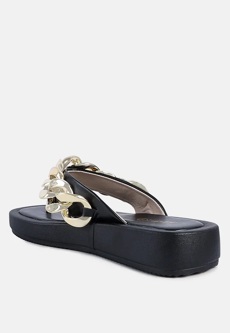 Zing Link Chain Thong Flats